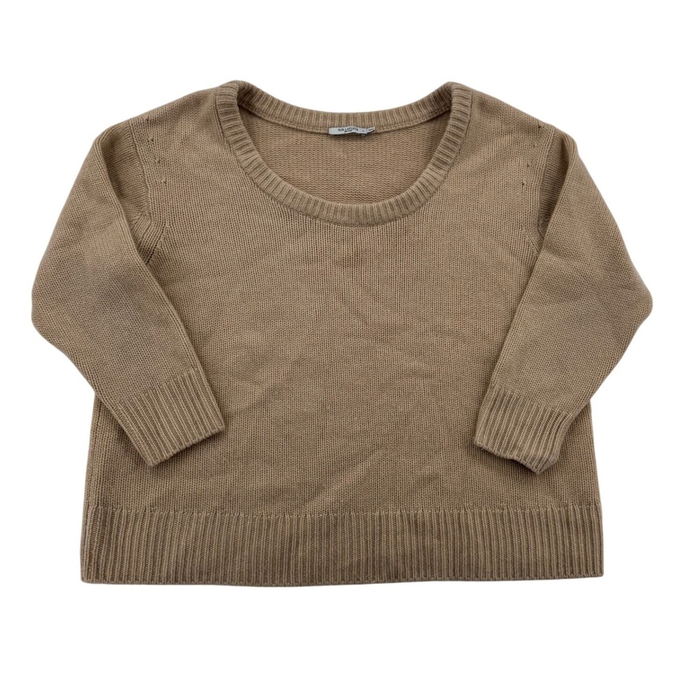 M.M.LaFleur Theodora Scoop Neck Sweater Womens L Camel 100% Cashmere TE01LTM